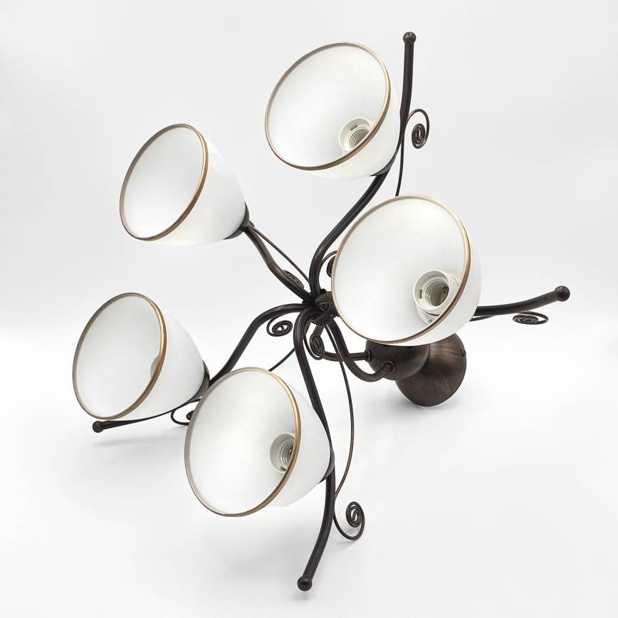 Brilagi - Candeeiro  integrado LED ANTICO 5xE27/60W/230V bronze pátina