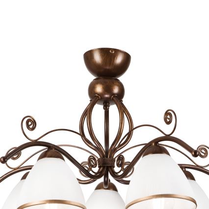 Brilagi - Candeeiro  integrado LED ANTICO 5xE27/60W/230V bronze pátina