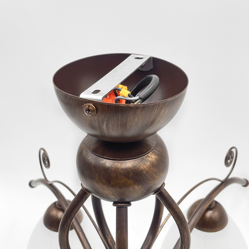 Brilagi - Candeeiro  integrado LED ANTICO 5xE27/60W/230V bronze pátina