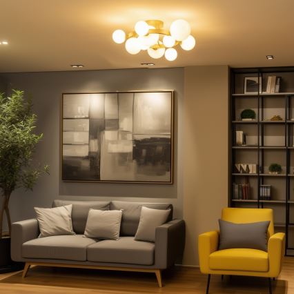 Brilagi - Candeeiro  integrado LED MILLA 10xG9/3W/230V dourado/branco