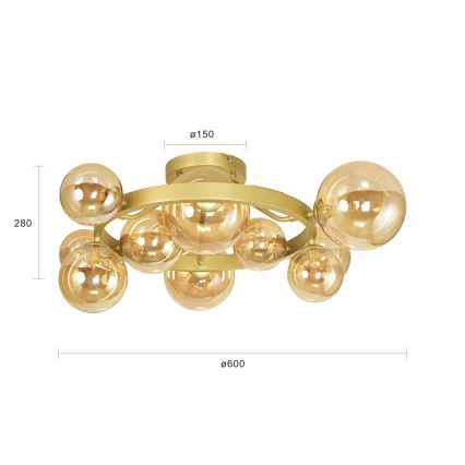 Brilagi - Candeeiro  integrado LED MILLA 10xG9/3W/230V dourado