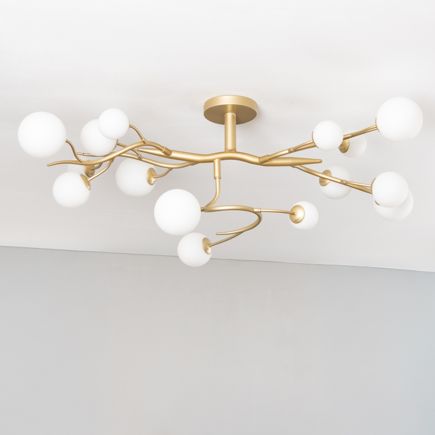 Brilagi - Candeeiro  integrado LED MISTEL 15xG9/3W/230V dourado/branco