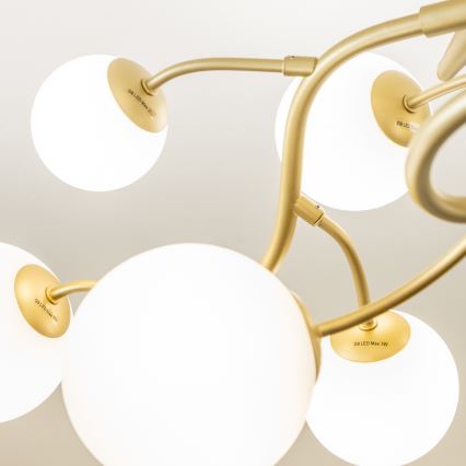 Brilagi - Candeeiro  integrado LED MISTEL 15xG9/3W/230V dourado/branco