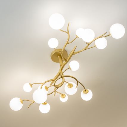 Brilagi - Candeeiro  integrado LED MISTEL 15xG9/3W/230V dourado/branco