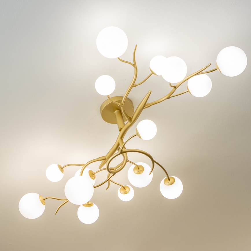 Brilagi - Candeeiro  integrado LED MISTEL 15xG9/3W/230V dourado/branco