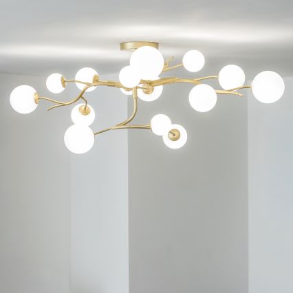 Brilagi - Candeeiro  integrado LED MISTEL 15xG9/3W/230V dourado/branco