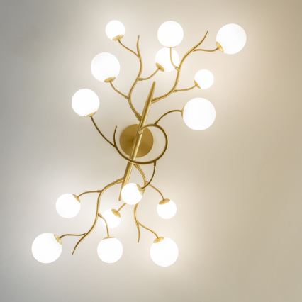 Brilagi - Candeeiro  integrado LED MISTEL 15xG9/3W/230V dourado/branco