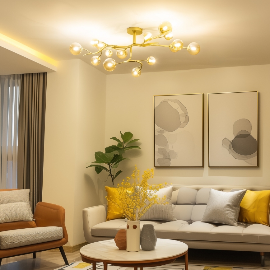 Brilagi - Candeeiro  integrado LED MISTEL 15xG9/3W/230V dourado