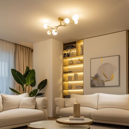 Brilagi - Candeeiro  integrado LED MISTEL 6xG9/3W/230V dourado/branco