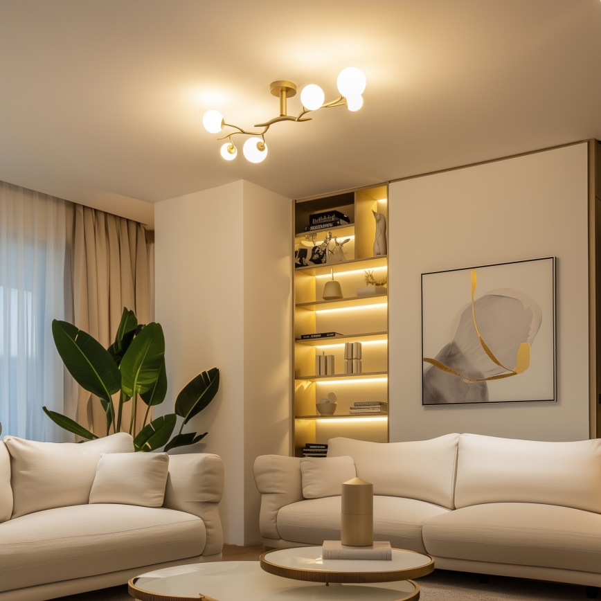 Brilagi - Candeeiro  integrado LED MISTEL 6xG9/3W/230V dourado/branco