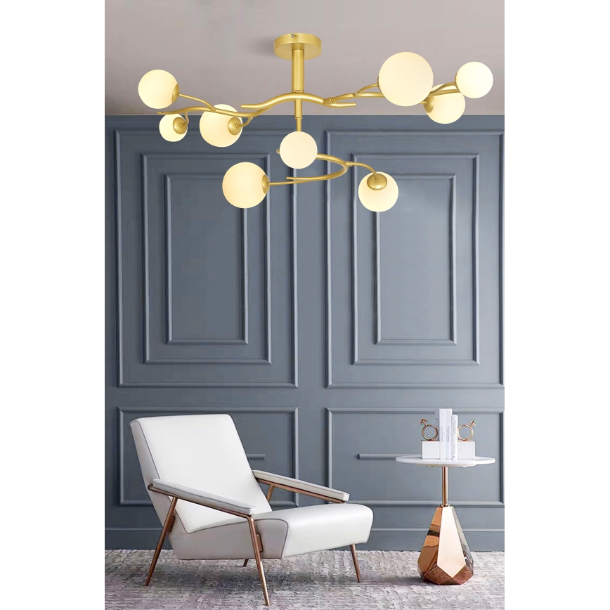 Brilagi - Candeeiro  integrado LED MISTEL 9xG9/3W/230V dourado/branco