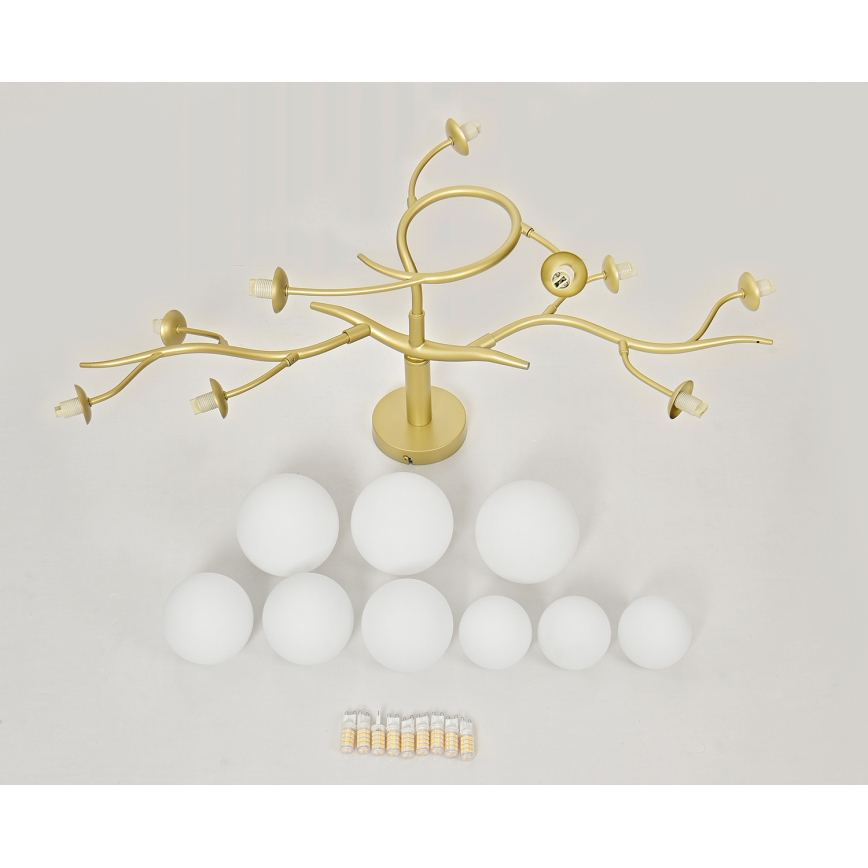 Brilagi - Candeeiro  integrado LED MISTEL 9xG9/3W/230V dourado/branco