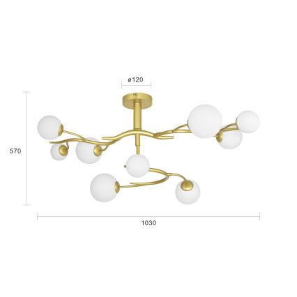 Brilagi - Candeeiro  integrado LED MISTEL 9xG9/3W/230V dourado/branco