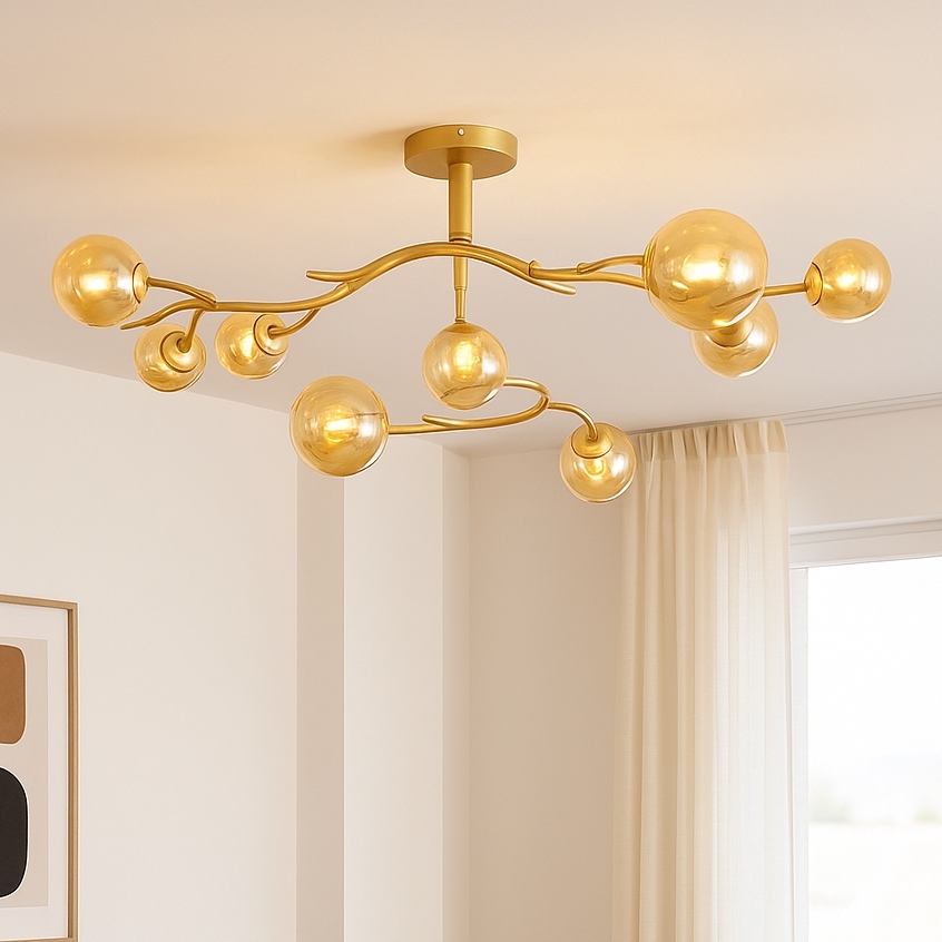 Brilagi - Candeeiro  integrado LED MISTEL 9xG9/3W/230V dourado