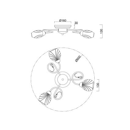 Brilagi - Candeeiro integrado MEGAPOLIS 3xE14/60W/230V dourado