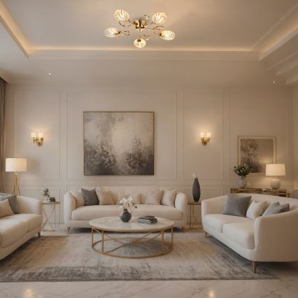 Brilagi - Candeeiro integrado MEGAPOLIS 5xE14/60W/230V dourado