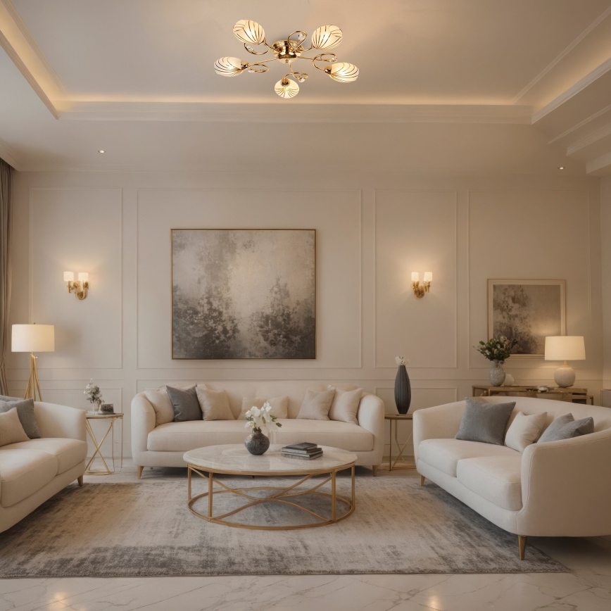 Brilagi - Candeeiro integrado MEGAPOLIS 5xE14/60W/230V dourado