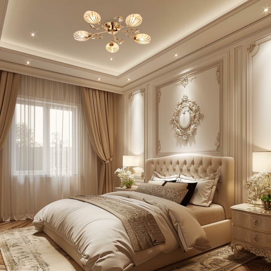 Brilagi - Candeeiro integrado MEGAPOLIS 5xE14/60W/230V dourado