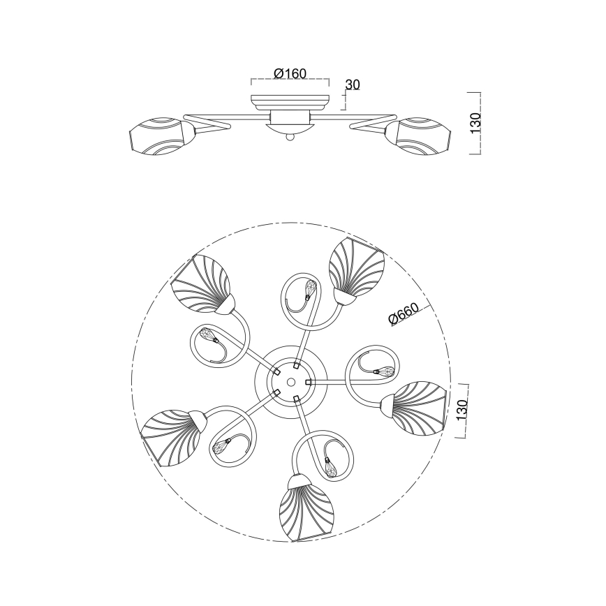 Brilagi - Candeeiro integrado MEGAPOLIS 5xE14/60W/230V dourado