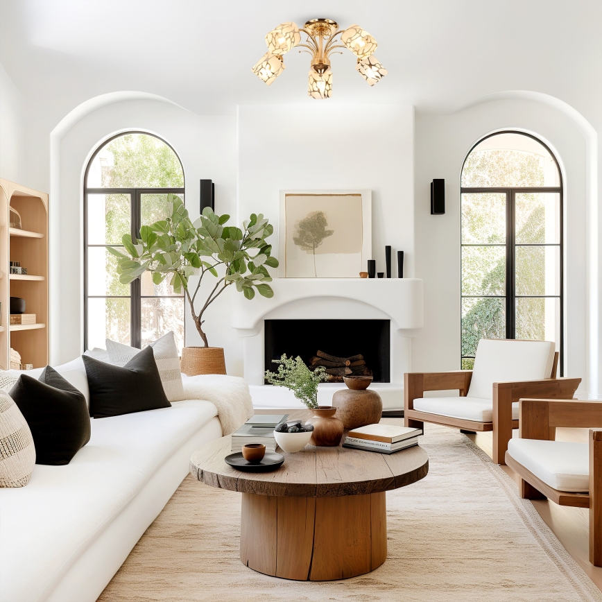 Brilagi - Candeeiro integrado MEGAPOLIS 5xE14/60W/230V dourado