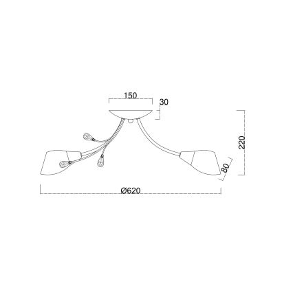 Brilagi - Candeeiro integrado MEGAPOLIS 5xE14/60W/230V latão