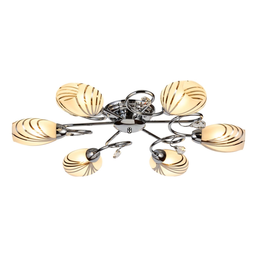 Brilagi - Candeeiro integrado MEGAPOLIS 6xE14/60W/230V cromado brilhante