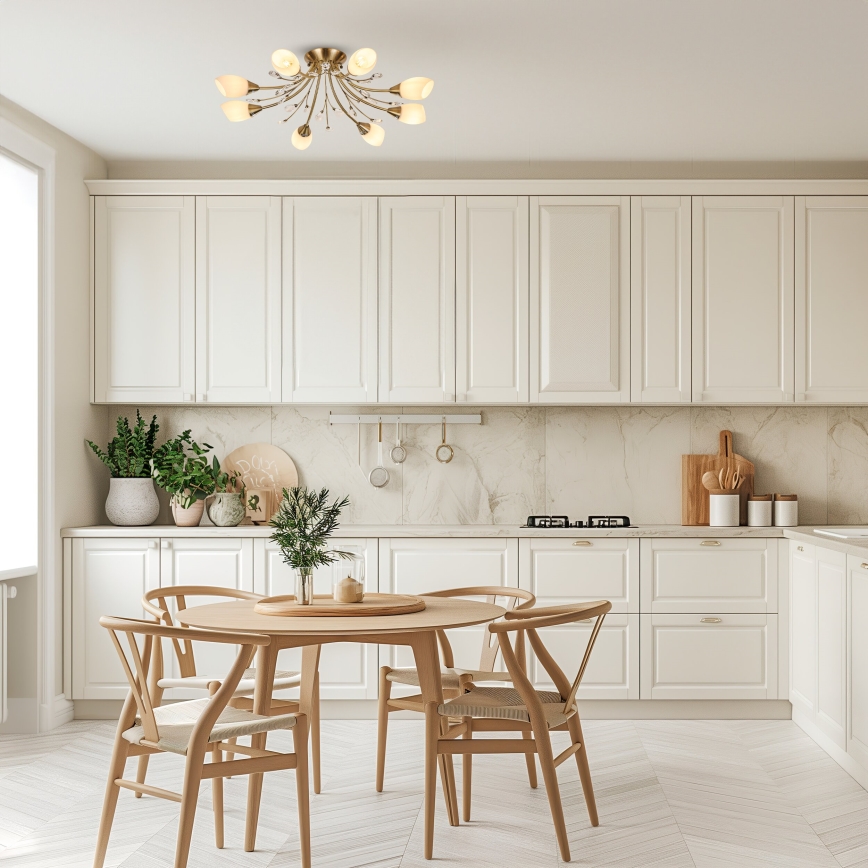 Brilagi - Candeeiro integrado MEGAPOLIS 8xE14/60W/230V bronze