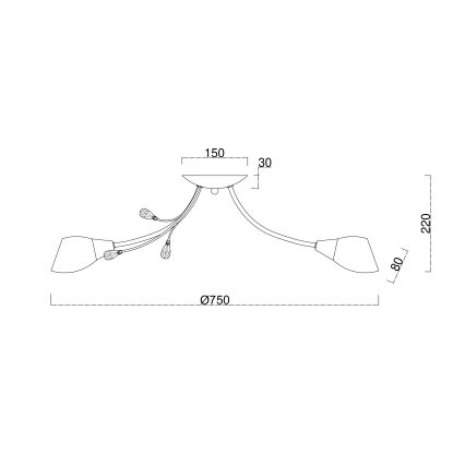Brilagi - Candeeiro integrado MEGAPOLIS 8xE14/60W/230V bronze