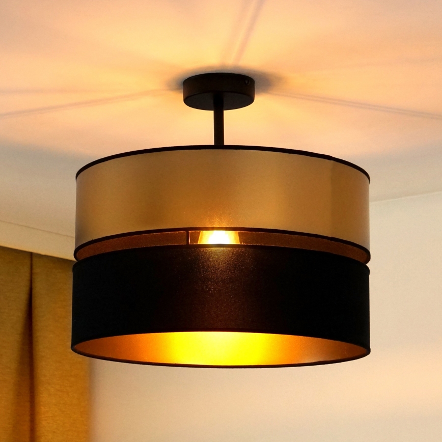 Brilagi - Candeeiro integrado ROYAL 1xE27/15W/230V diâmetro 40 cm preto/dourado