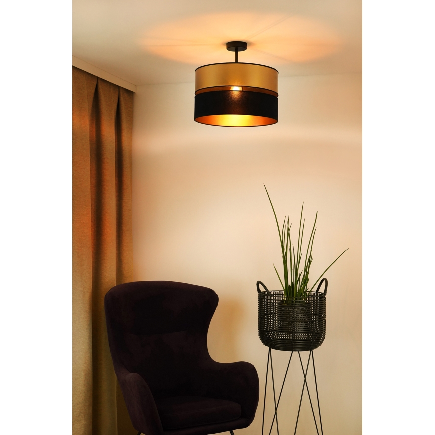 Brilagi - Candeeiro integrado ROYAL 1xE27/15W/230V diâmetro 40 cm preto/dourado