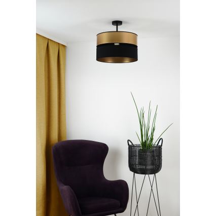Brilagi - Candeeiro integrado ROYAL 1xE27/15W/230V diâmetro 40 cm preto/dourado