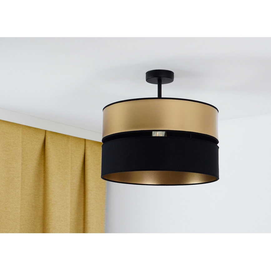 Brilagi - Candeeiro integrado ROYAL 1xE27/15W/230V diâmetro 40 cm preto/dourado