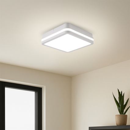 Brilagi - Candeeiro LED de exterior com sensor BENE LED/18W/230V 22x22 cm branco IP54