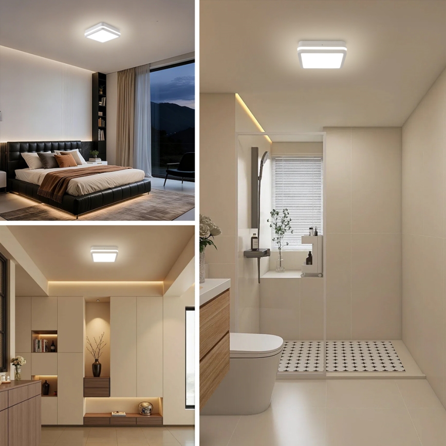 Brilagi - Candeeiro LED de exterior com sensor BENE LED/18W/230V 22x22 cm branco IP54