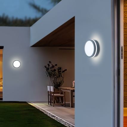 Brilagi - Luminária LED exterior BENE com sensor, 18W, 230V, diâmetro 22 cm, antracite, IP54
