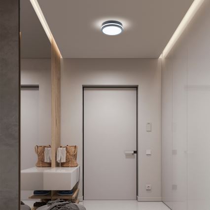 Brilagi - Luminária LED exterior BENE com sensor, 18W, 230V, diâmetro 22 cm, antracite, IP54
