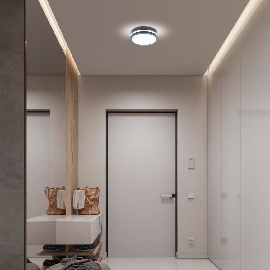 Brilagi - Luminária LED exterior BENE com sensor, 18W, 230V, diâmetro 22 cm, antracite, IP54