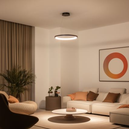 Brilagi - Lustre pendente LED dimerizável em cabo FALCON SLIM LED/42W/230V 3000-6500K diâmetro 50 cm preto + controlo remoto