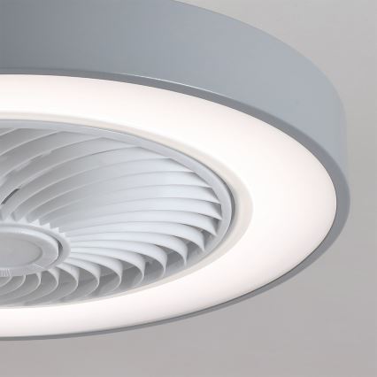 Brilagi - Luminária de teto LED com dimmer e ventilador LED/38W/230V 3000-6500K Ø 50 cm cinzento + controlo remoto