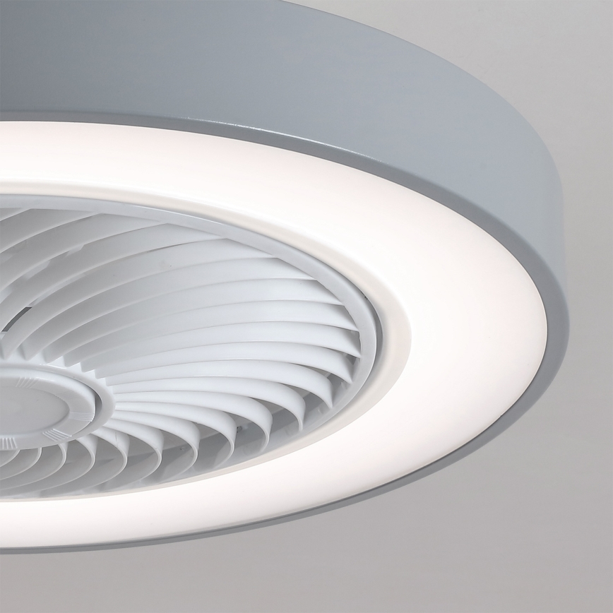 Brilagi - Luminária de teto LED com dimmer e ventilador LED/38W/230V 3000-6500K Ø 50 cm cinzento + controlo remoto