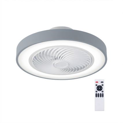 Brilagi - Luminária de teto LED com dimmer e ventilador LED/38W/230V 3000-6500K Ø 50 cm cinzento + controlo remoto