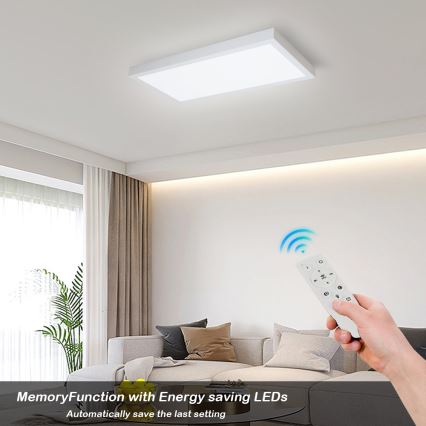 Brilagi - Luminária de teto LED dimerizável para casa de banho FRAME SMART LED/30W/230V 30x60 cm 3000-6000K IP44 branca + controlo remoto