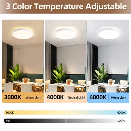 Brilagi - Luminária de teto LED dimerizável GLASS POOL DOUBLE LED/60W/230V 3000-6000K 50 cm branca + comando à distância