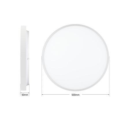 Brilagi - Luminária de teto LED dimerizável GLASS POOL DOUBLE LED/60W/230V 3000-6000K 50 cm branca + comando à distância