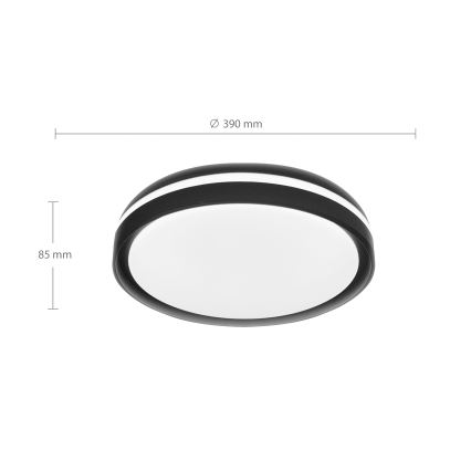 Brilagi - Candeeiro de tecto LED dimável NAOMI LED/48W/230V 3000-6500K Ø 39 cm preto + comando remoto