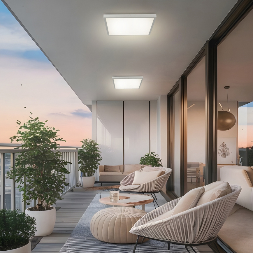 Brilagi - Luminária de tecto para casa de banho LED regulável FRAME SMART LED/50W/230V 60x60 cm 3000-6000K IP44 prateada + controlo remoto