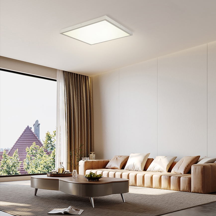 Brilagi - Luminária de tecto para casa de banho LED regulável FRAME SMART LED/50W/230V 60x60 cm 3000-6000K IP44 prateada + controlo remoto