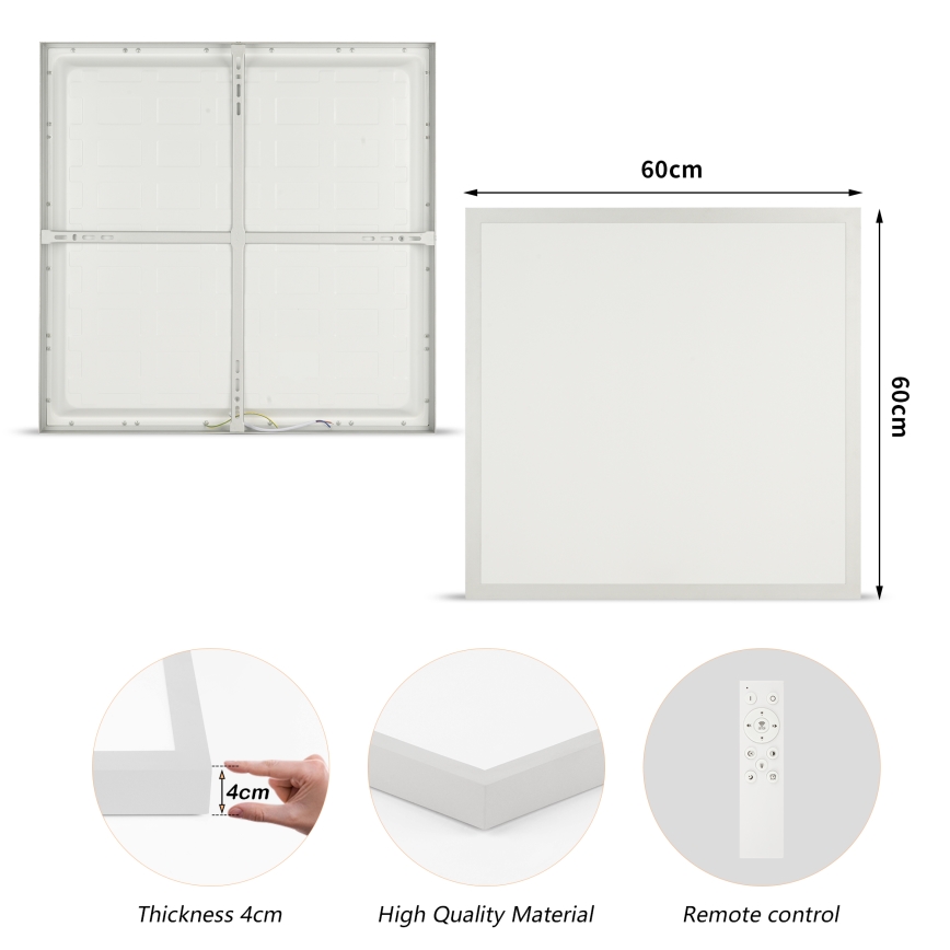 Brilagi - Luminária de tecto para casa de banho LED regulável FRAME SMART LED/50W/230V 60x60 cm 3000-6000K IP44 prateada + controlo remoto