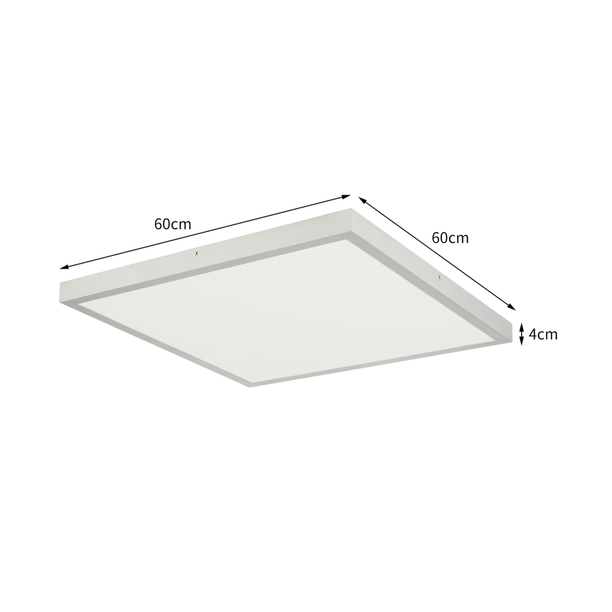 Brilagi - Luminária de tecto para casa de banho LED regulável FRAME SMART LED/50W/230V 60x60 cm 3000-6000K IP44 prateada + controlo remoto
