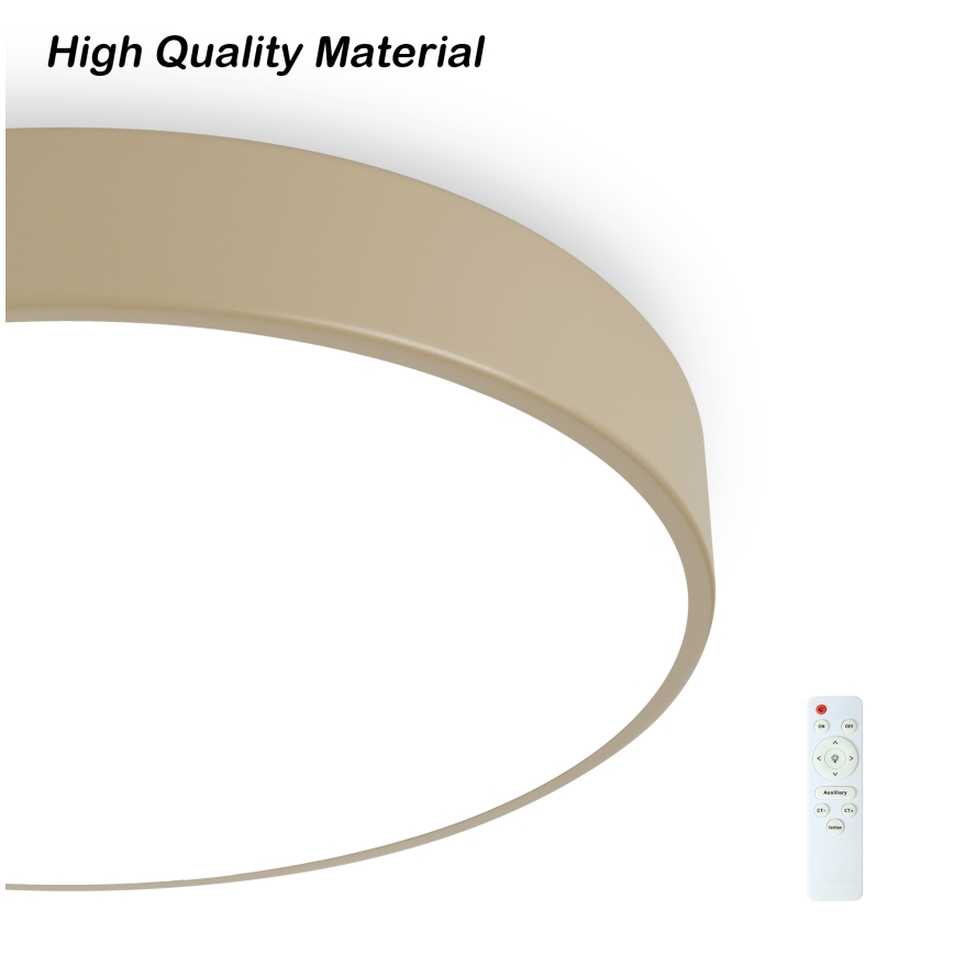 Brilagi - Luminária de teto LED dimerizável POOL LED/48W/230V 3000-6000K Ø 40 cm bege + controlo remoto